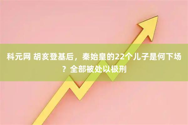 科元网 胡亥登基后，秦始皇的22个儿子是何下场？全部被处以极刑
