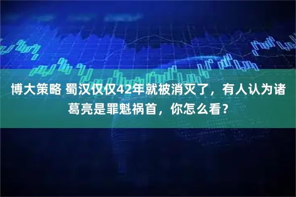 博大策略 蜀汉仅仅42年就被消灭了，有人认为诸葛亮是罪魁祸首，你怎么看？